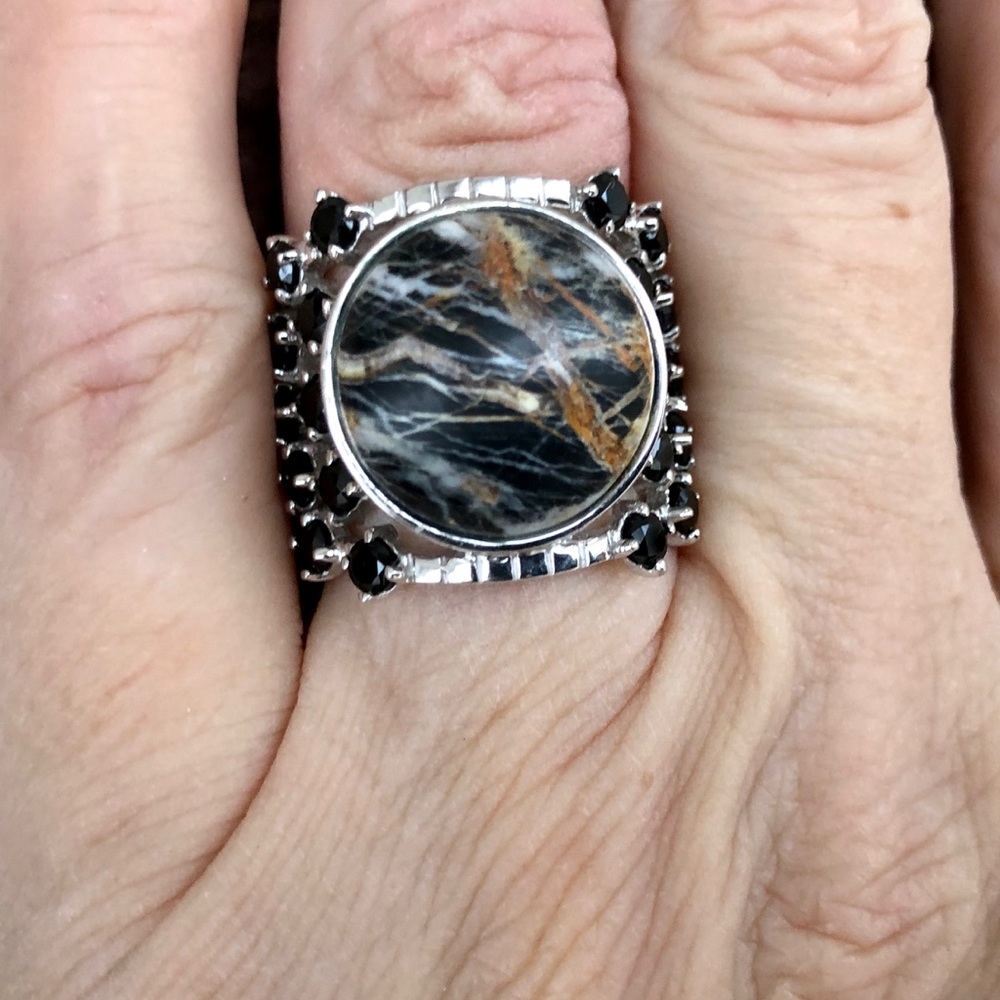 Pangea Mines Buffalo/Spinel Ring Sz 7, MSRP $499